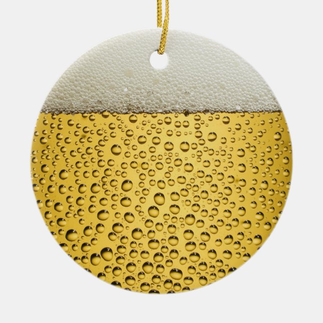 Beer Glass Ceramic Ornament (Front)