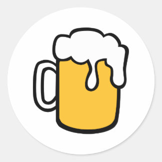 Beer glass classic round sticker