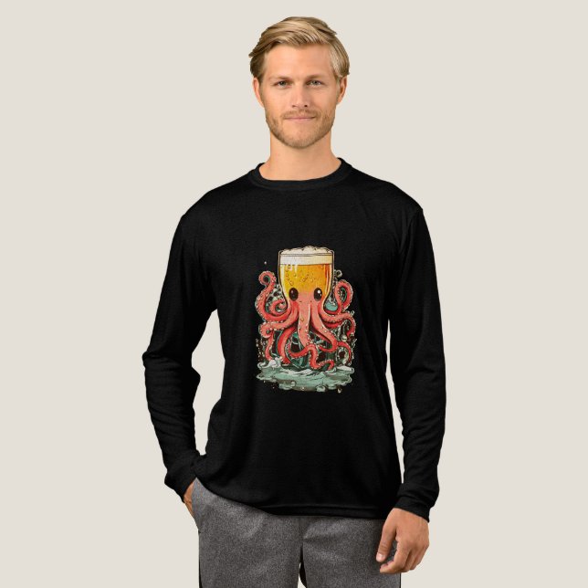 Beer Glass Head Octopus Graphic Tee (Full Front)