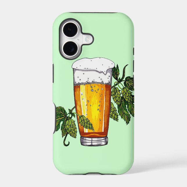 Beer Glass & Hops Iphone Case (Back)
