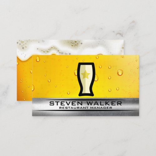 Beer Glass Logo  Froth  Brewery Business Card