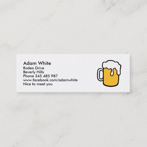 Customizable Beer glass business card
