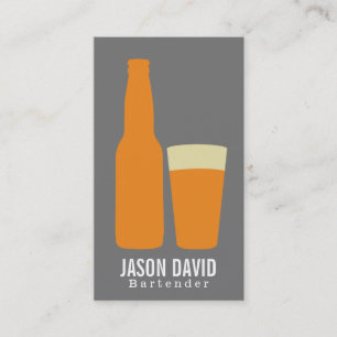 Beer & Glass (orange) Business Card