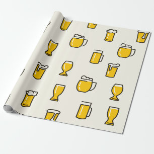 Beer Glass Pattern Wrapping Paper