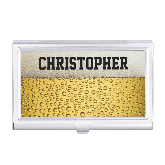 Beer Glass Personalize Business Card Holder (Front)
