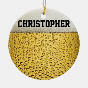 Beer Glass Personalize Ceramic Ornament