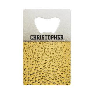 Beer Glass Personalize Credit Card Bottle Opener