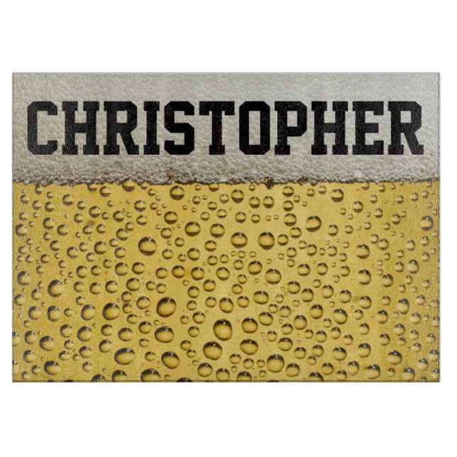 Beer Glass Personalize Cutting Board (Front)