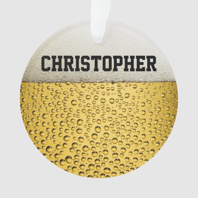 Beer Glass Personalize Ornament (Front)