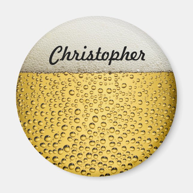 Beer Glass Personalize Photo Magnet (Front)