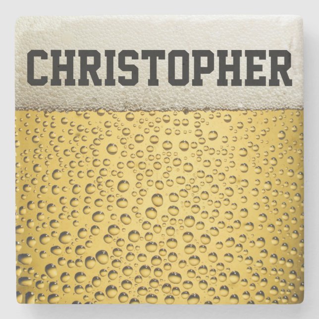 Beer Glass Personalize Stone Coaster (Front)