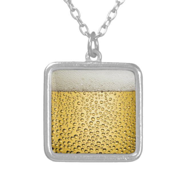 Beer Glass Silver Plated Necklace (Front)