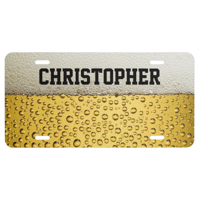 Beer Glass to Personalize License Plate (Front)
