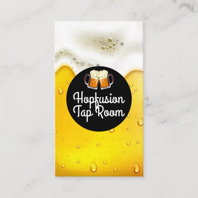 Beer Glass Toast Logo | Brewery Business Card (Front)
