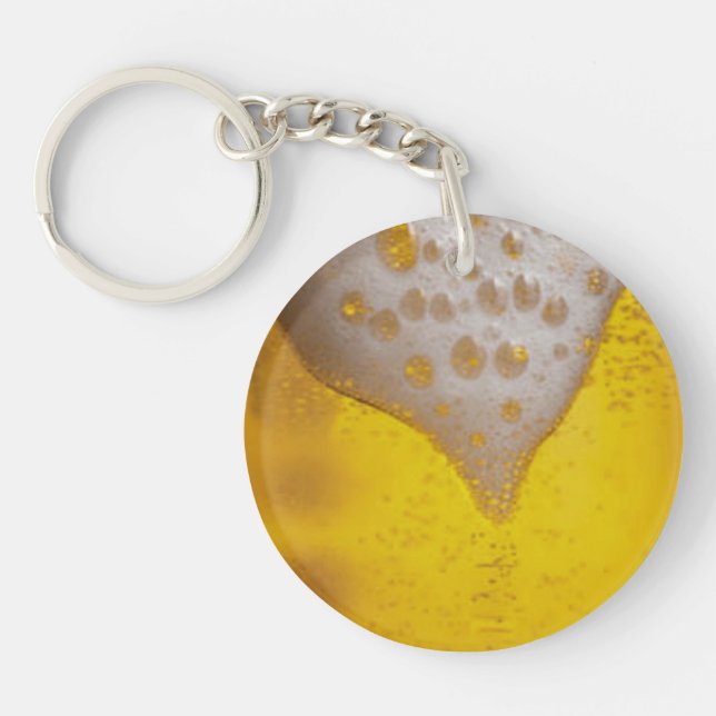 Beer Glass with Bubbles and Foam Keychain (Front)