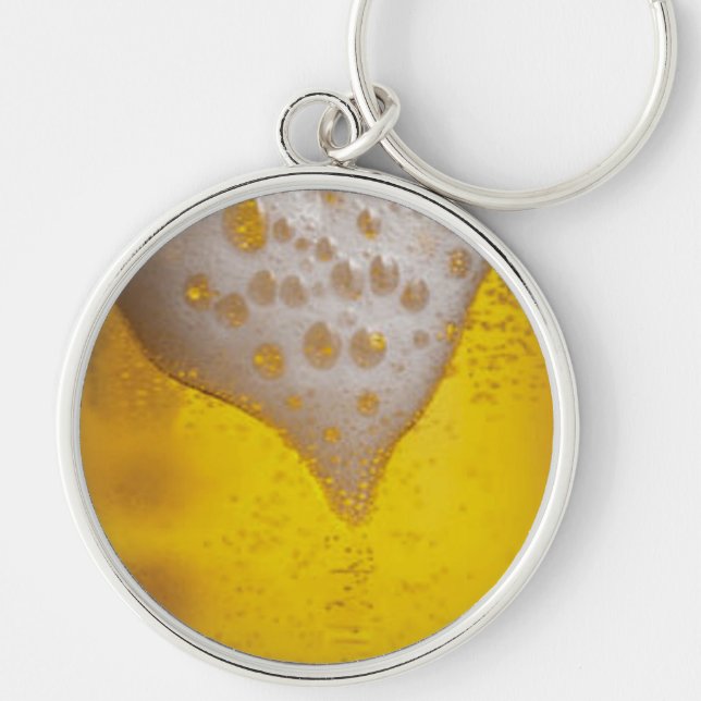 Beer Glass with Bubbles and Foam Keychain (Front)