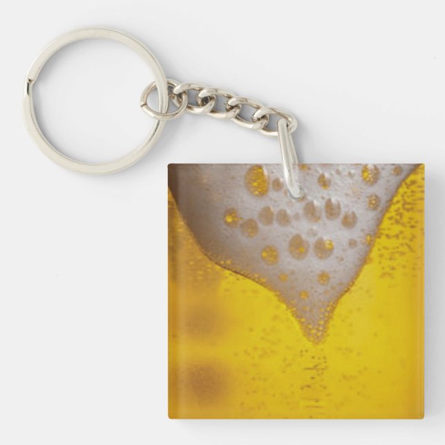 Beer Glass with Bubbles and Foam Keychain (Front)