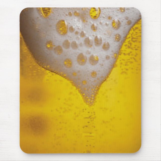 Beer Glass with Bubbles and Foam Mouse Pad (Front)