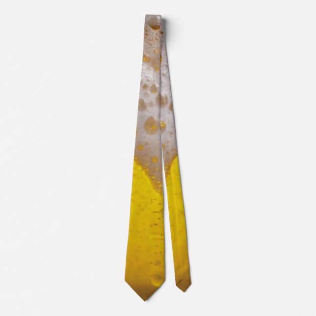 Beer Glass with Bubbles and Foam Neck Tie (Front)