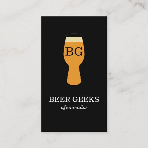 Beer Glass with monogram Business Card