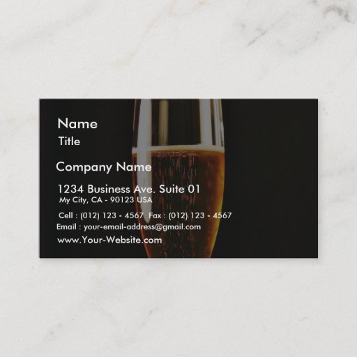 Customizable Beer Glasses Bubbles Business Card Template