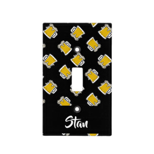 Beer glasses on black light switch cover