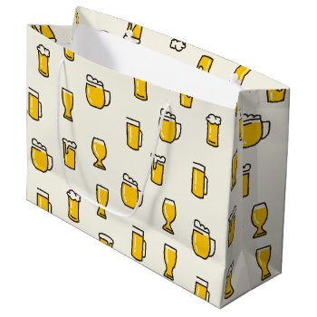 Beer Glasses Pattern Large Gift Bag by StargazerDesigns at Zazzle