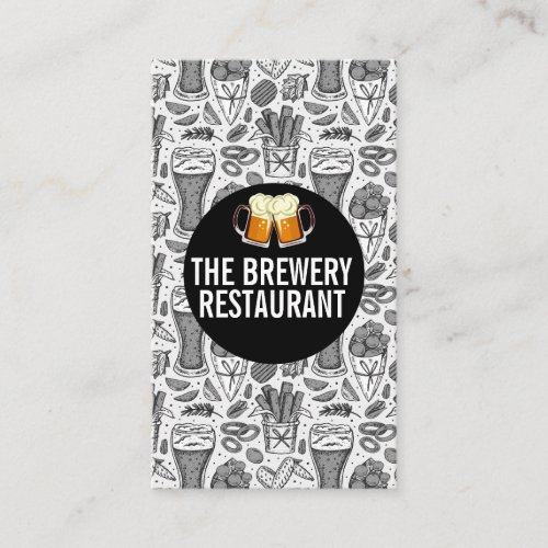 Beer Glasses  Restaurant Icons Pattern Business Card