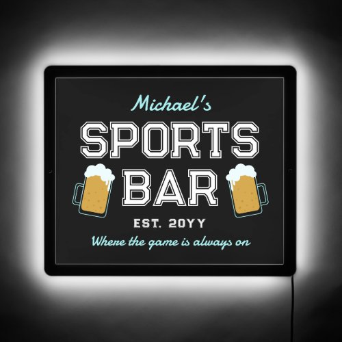 Beer Glasses Sports Bar Year Established LED Sign