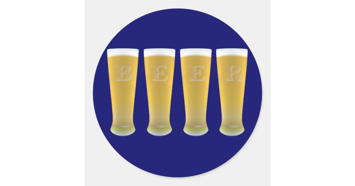 Beer Glasses Stickers | Zazzle