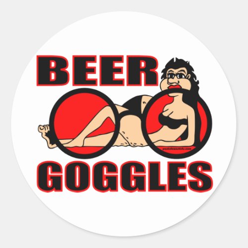 BEER GOGGLES CLASSIC ROUND STICKER