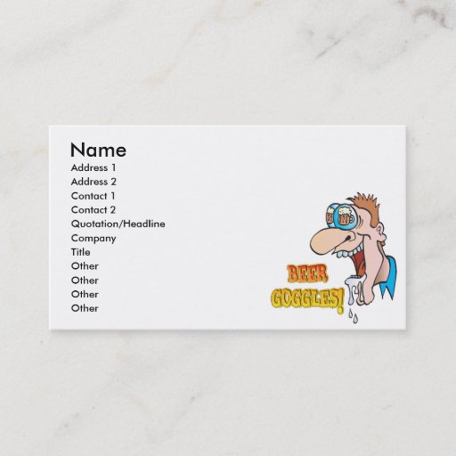 Customizable BEER GOGGLES funny drinking design Business Card Template