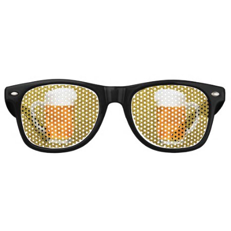 Beer Goggles Pint Mug Gold Glitter Sunglasses