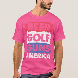 Beer Golf Guns Party Animal Drinking Golfer T-Shirt