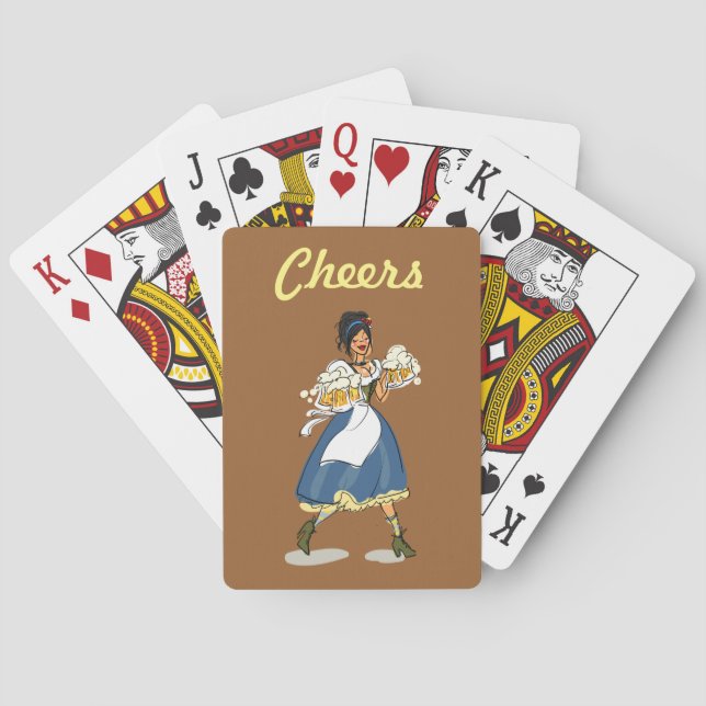 Beer Hall Girl Poker Playing Cards (Back)