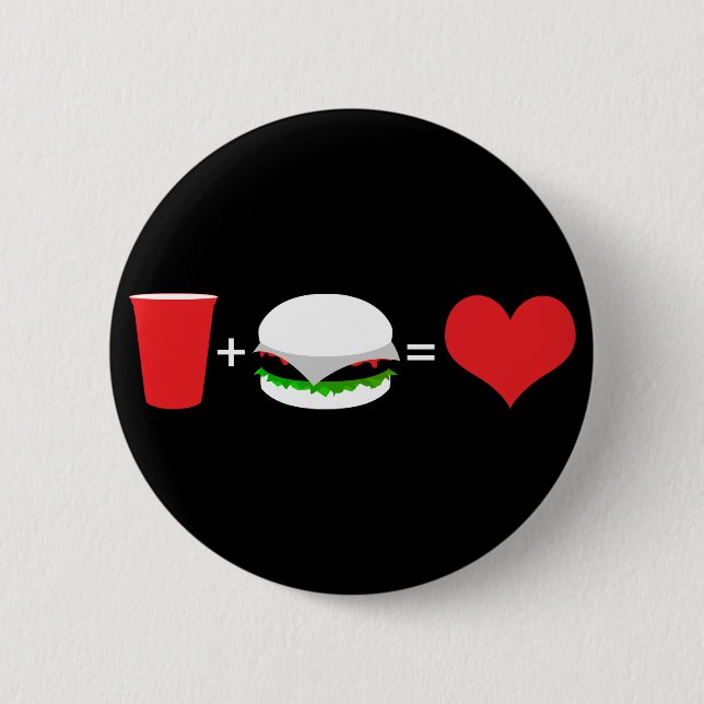 beer + hamburger = love button (Front)