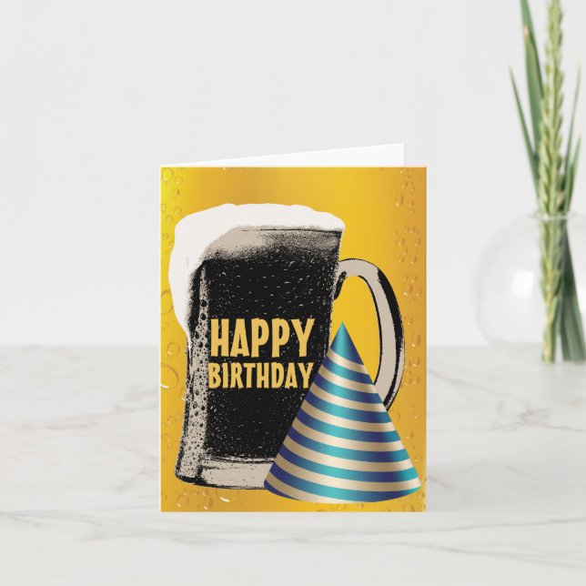 Beer Happy Hour Happy Birthday Card (Front)