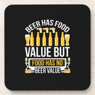 Beer Has Food Value Birthday Beverage Coaster
