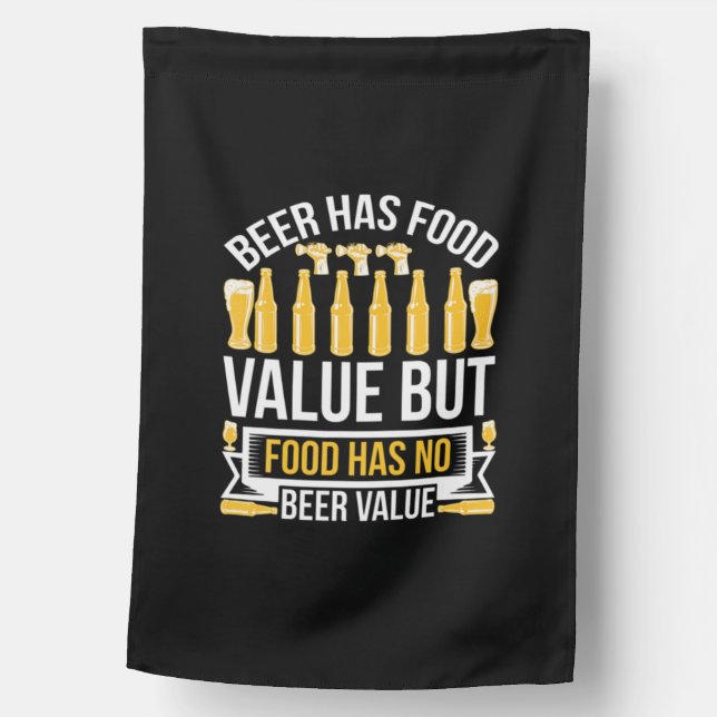 Beer Has Food Value Birthday House Flag (Front)