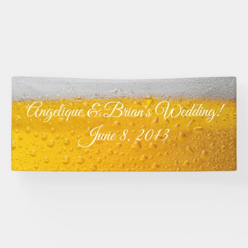 beer head wedding and reception banner