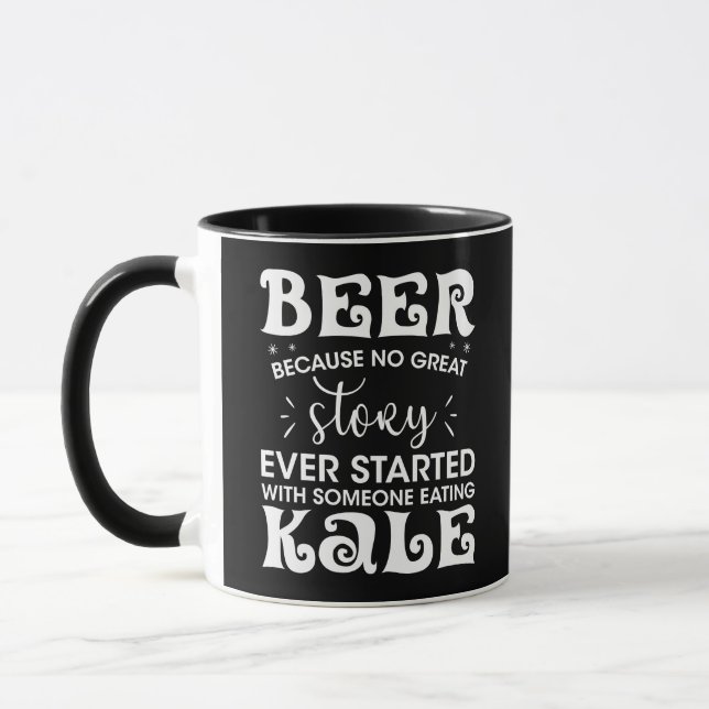 Beer Healthy drinking Alcohol anecdotes Kale Humor Mug (Left)