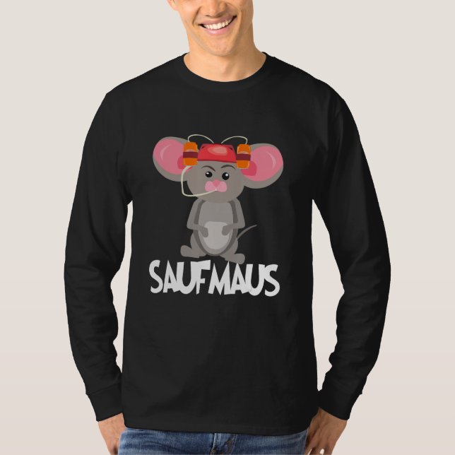 beer helmet mouse motif  beer drinker beer drinkin T-Shirt (Front)
