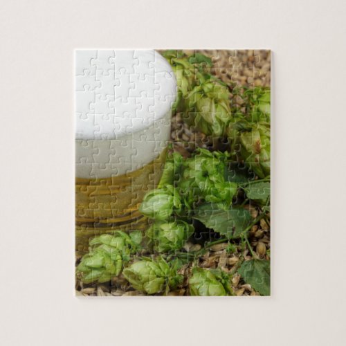 Beer hops and malt jigsaw puzzle