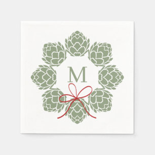 Beer Hops Christmas Monogram Napkins