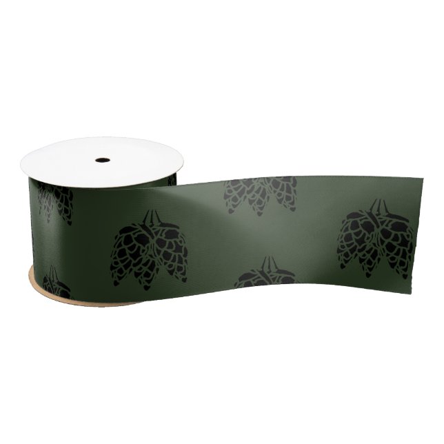 Beer Hops on Green Satin Ribbon (Spool)