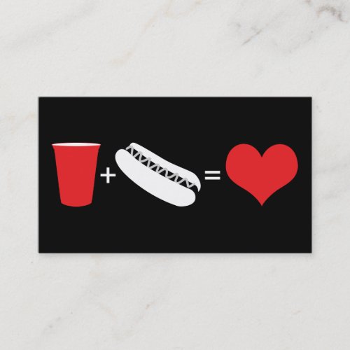 beer  hot dogs  love business card