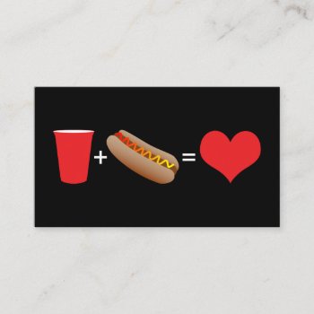 Beer Hot Dogs Love Business Card by identica at Zazzle