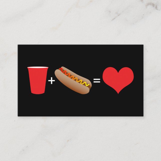 beer hot dogs love business card (Front)