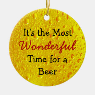 Beer Humor Christmas Ceramic Ornament