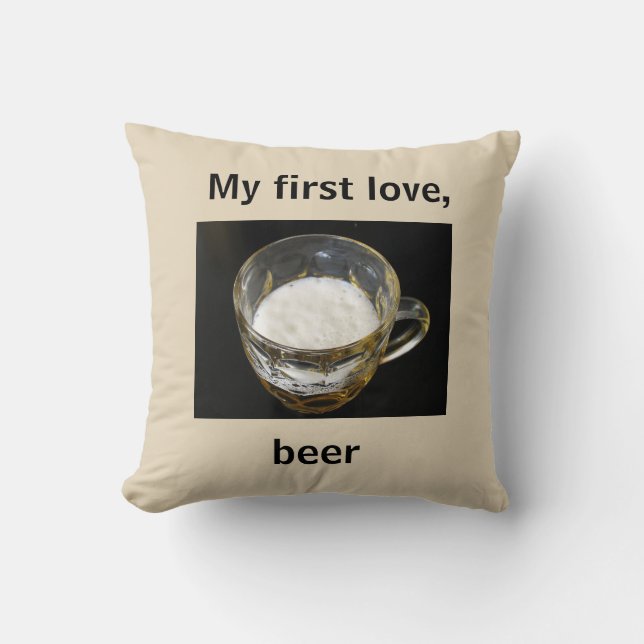 Beer Humour Throw Pillow (Front)